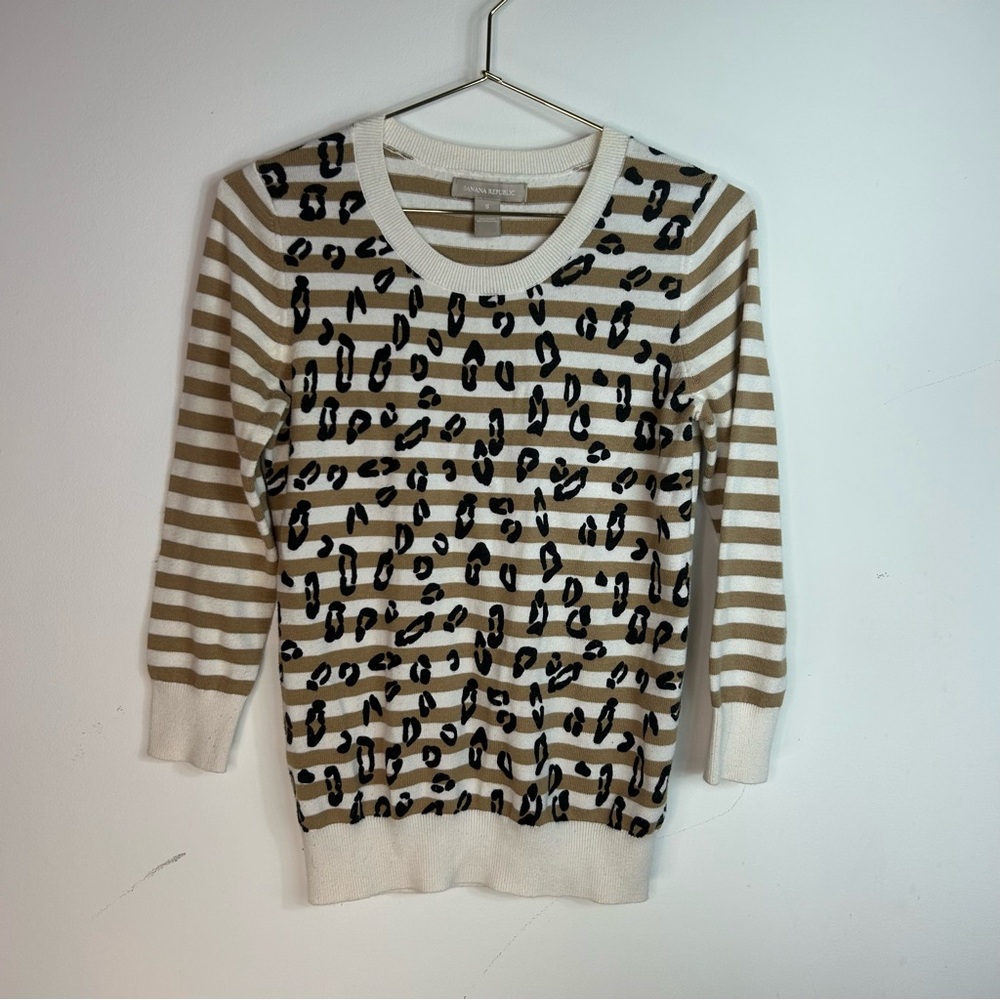 BANANA REPUBLIC | Leopard Striped Sweater